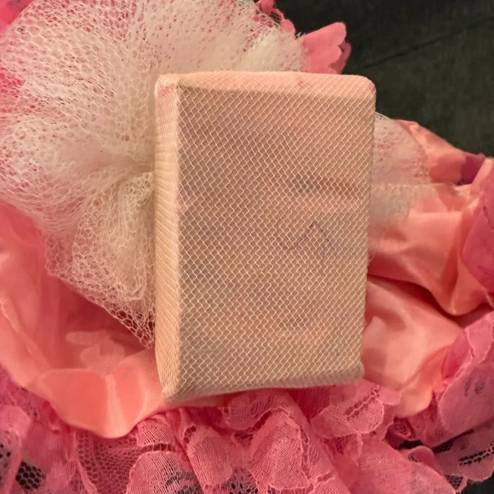 1950sish Vintage Doll in Pink Lace Dress with Handmade Dress, Preloved